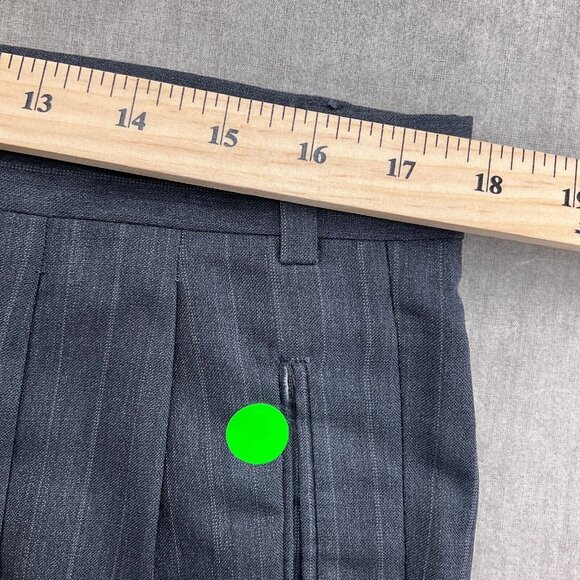 Macys Design Studio Suit Men 44 35Wx28L Gray Stripe Classic‎ Career Wool USA - Picture 14 of 16